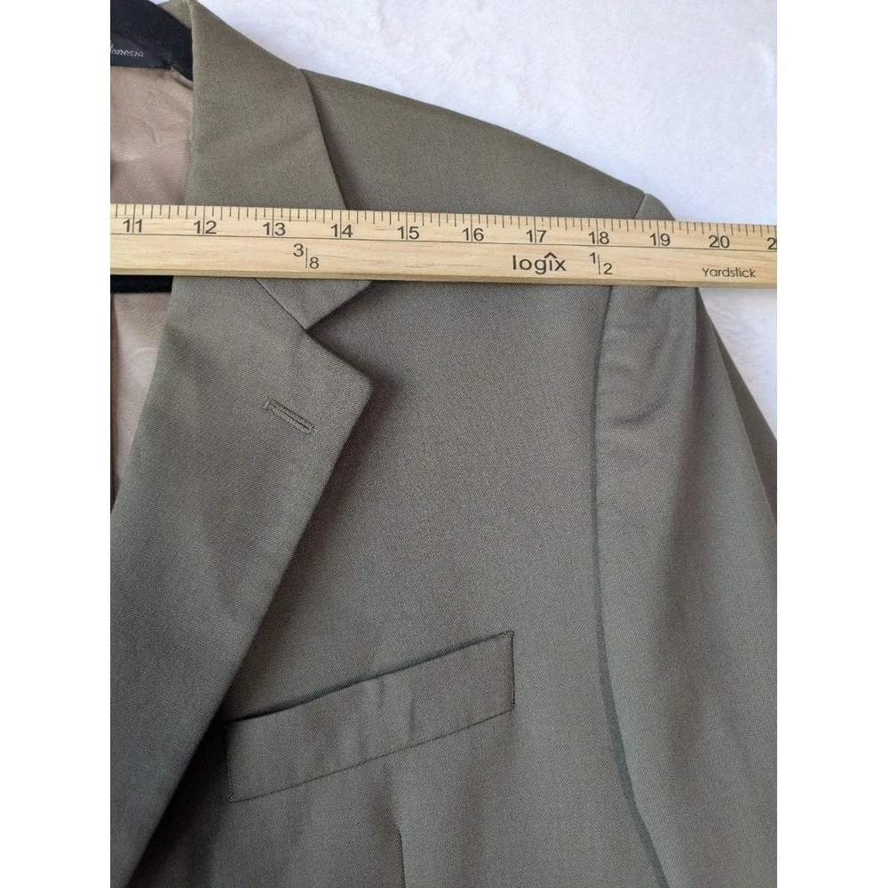 Chaps Blazer Mens 42R Olive Green 100% Wool Two Button Single Vent Suit Jacket
